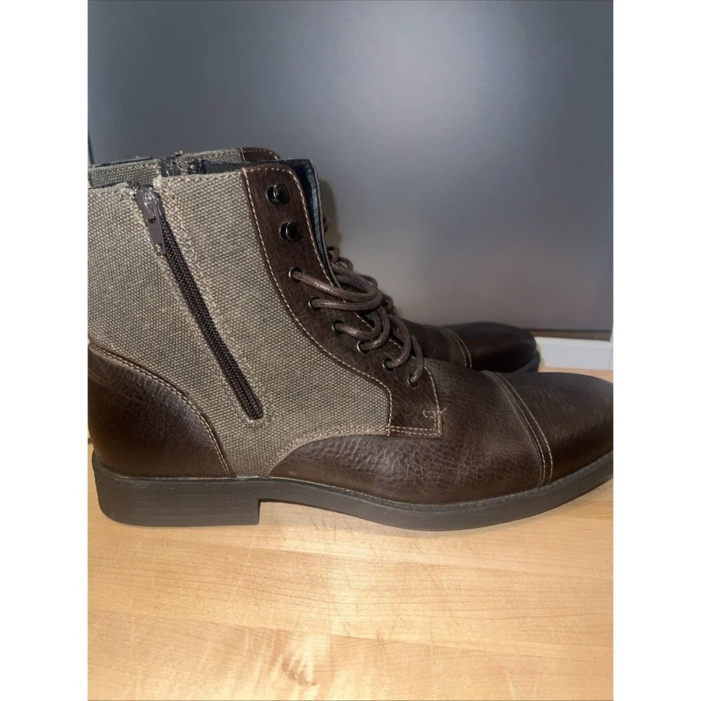 Men’s 11 D Joseph Abboud Marlon Leather Upper Brown Boots